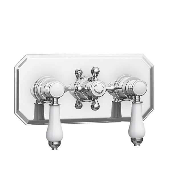 Trafalgar Traditional Shower Package with Fixed Head, Slide Rail Kit + Bath Spout - Image 3