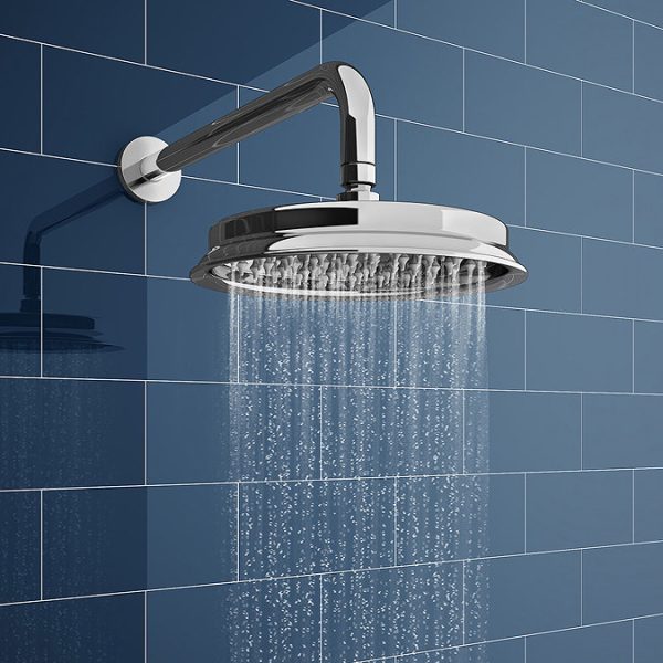 Trafalgar Traditional Shower Package with Fixed Head, Slide Rail Kit + Bath Spout - Image 4