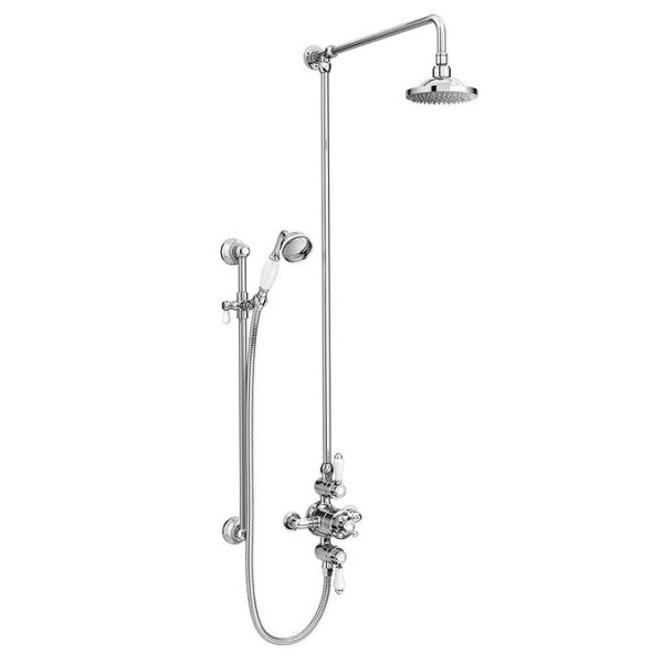 Trafalgar Triple Exposed Thermostatic Shower Valve + Slider Rail Kit with Rigid Riser - Image 4