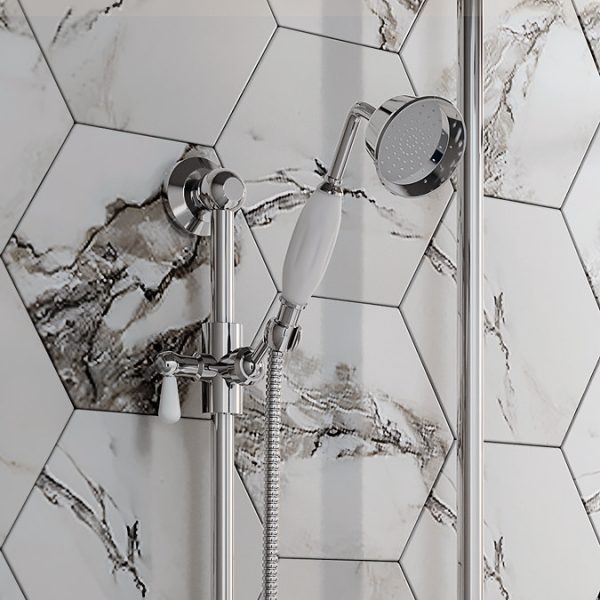 Trafalgar Triple Exposed Thermostatic Shower Valve + Slider Rail Kit with Rigid Riser - Image 6