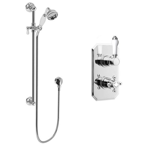 Trafalgar Twin Concealed Thermostatic Shower Valve with Slider Rail Kit - Image 5