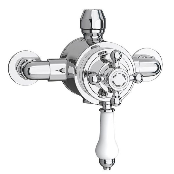 Trafalgar Victorian Exposed Valve with Rigid Riser Kit, Diverter, 8" Rose & Handset - Image 2