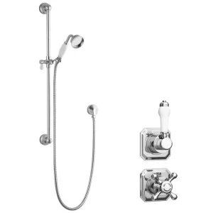 Trafalgar Concealed Individual Stop Tap + Thermostatic Control Valve with with Slider Rail Kit