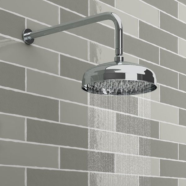 Trafalgar Traditional Concealed Individual Stop Tap + Thermostatic Control Valve with 8" Shower Head - Image 3
