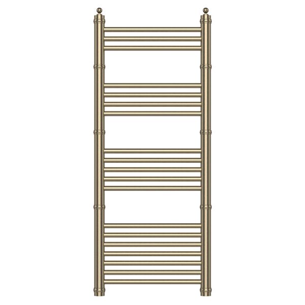 Keswick Antique Brass Traditional 500 x 1200mm Heated Towel Rail - Image 3