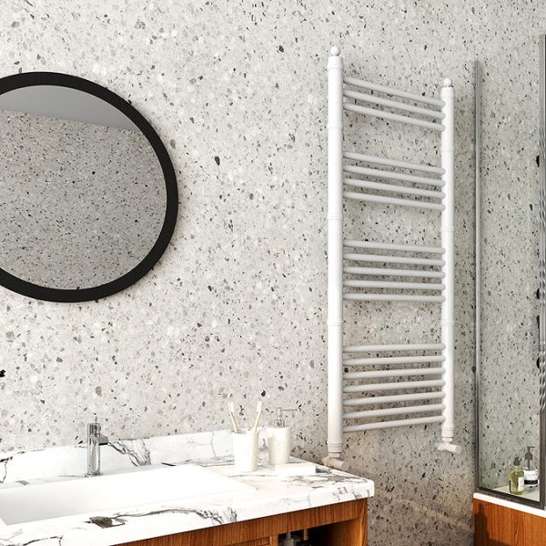 Keswick White Traditional 500 x 1200mm Heated Towel Rail - Image 2