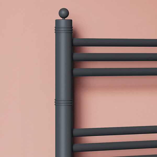 Keswick Anthracite Traditional 500 x 800mm Heated Towel Rail - Image 3