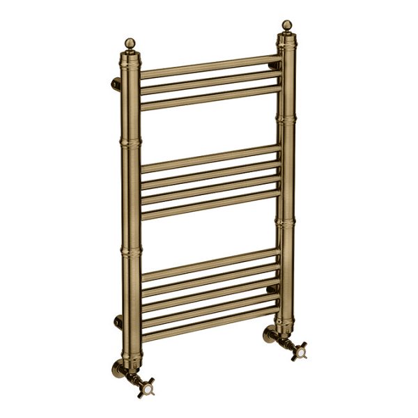 Keswick Antique Brass Traditional 500 x 800mm Heated Towel Rail - Image 2