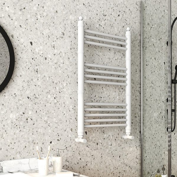 Keswick White Traditional 500 x 800mm Heated Towel Rail - Image 2