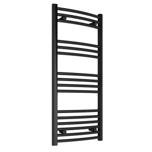Toreno Black Curved W500 x H1000mm Heated Towel Rail