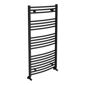 Toreno Black Curved W600 x H1200mm Heated Towel Rail