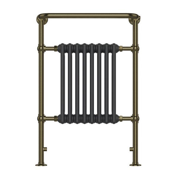 Chatsworth Savoy Traditional Heated Towel Rail Radiator (Antique Brass & Anthracite Grey) - Image 4