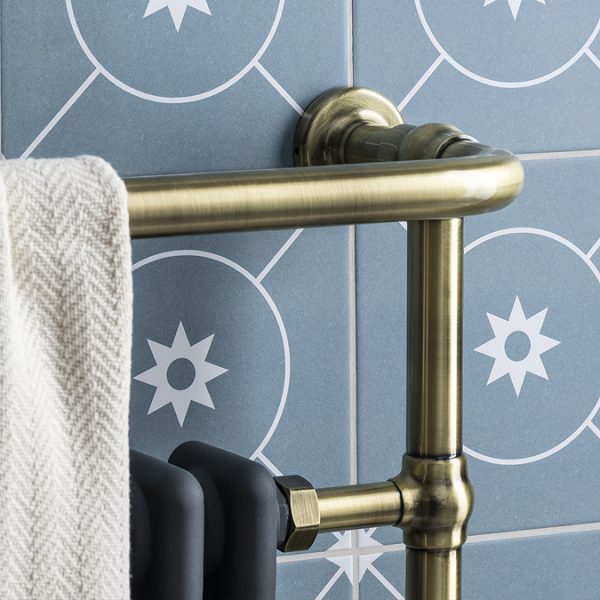 Chatsworth Savoy Traditional Heated Towel Rail Radiator (Antique Brass & Anthracite Grey) - Image 7