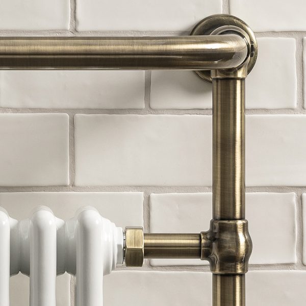 Chatsworth Savoy Antique Brass Traditional Heated Towel Rail Radiator - Image 6