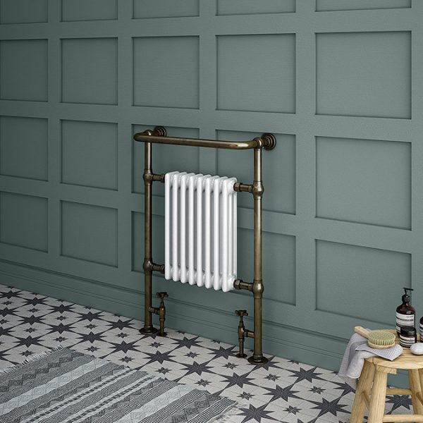 Chatsworth Savoy Antique Brass Traditional Heated Towel Rail Radiator - Image 2
