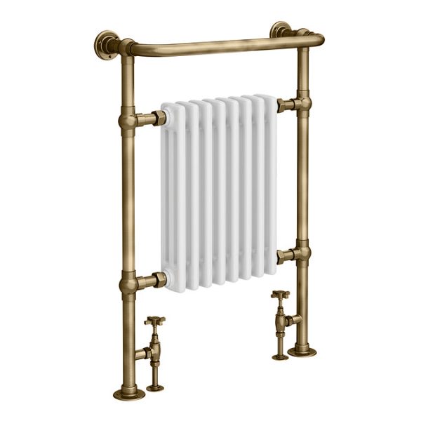 Chatsworth Savoy Antique Brass Traditional Heated Towel Rail Radiator - Image 5