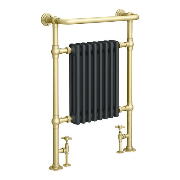 Chatsworth Savoy Traditional Heated Towel Rail Radiator (Brushed Brass & Anthracite Grey) - Image 3
