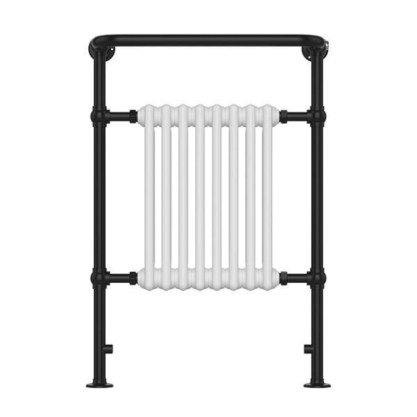 Chatsworth Savoy Matt Black Traditional Heated Towel Rail Radiator - Image 2
