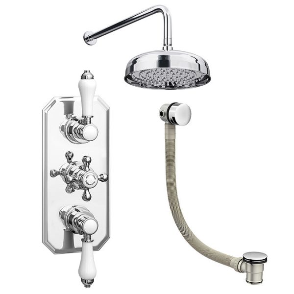 Trafalgar 2 Outlet Shower System (Fixed Shower Head + Overflow Bath Filler) - Image 2