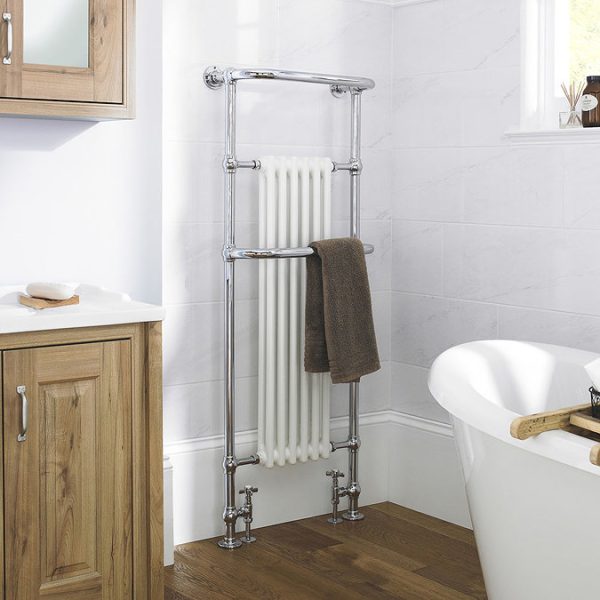 Dartford Traditional Floor Mounted Heated Towel Rail Radiator - Image 4