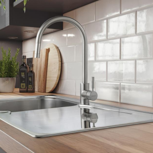 Rangemaster Aquatrend Single Lever Chrome Pull Out Kitchen Mixer Tap