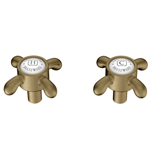 Trafalgar French Crosshead Alternative Tap Heads (Pair)   Antique Brass