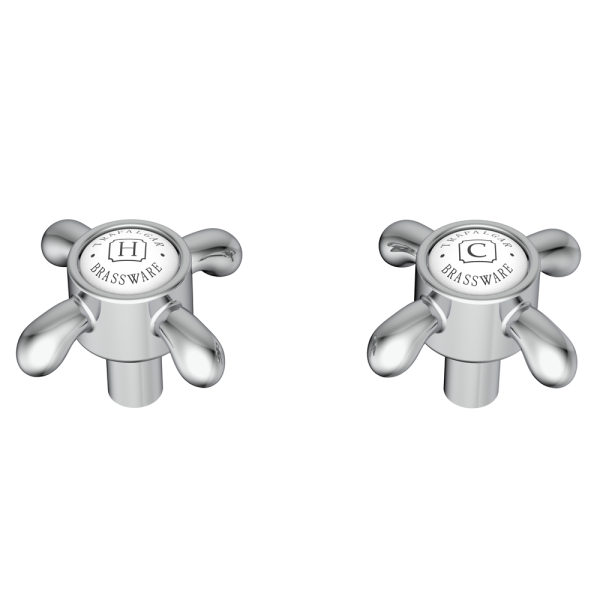 Trafalgar French Crosshead Alternative Tap Heads (Pair)   Chrome