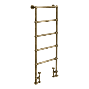 Chatsworth Antique Brass Floor Mounted Towel Rail 1550 x 600mm