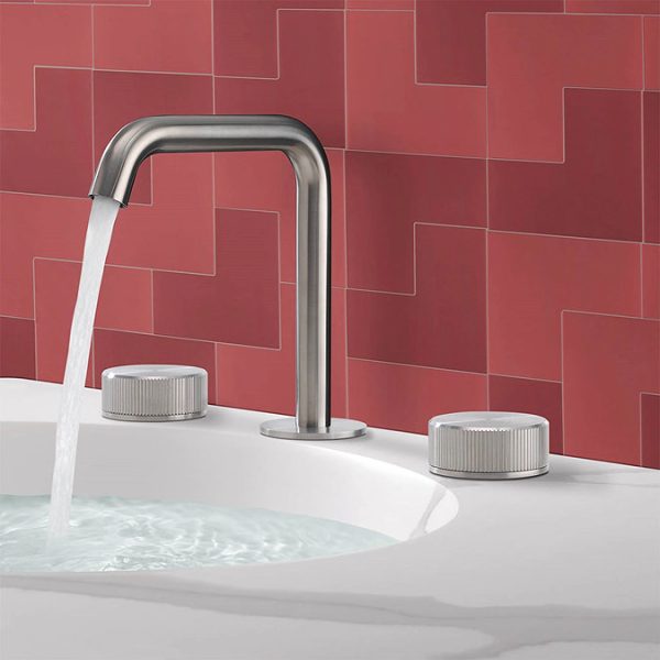 Crosswater 3ONE6 Stainless Steel Deck Mounted 3 Hole Set Basin Mixer - Image 2