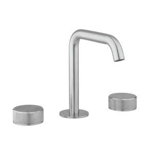 Crosswater 3ONE6 Stainless Steel Deck Mounted 3 Hole Set Basin Mixer