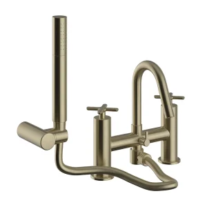 Heritage Salcombe Bath Shower Mixer   Brushed Brass