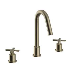 Heritage Salcombe 3 Taphole Basin Mixer   Brushed Brass