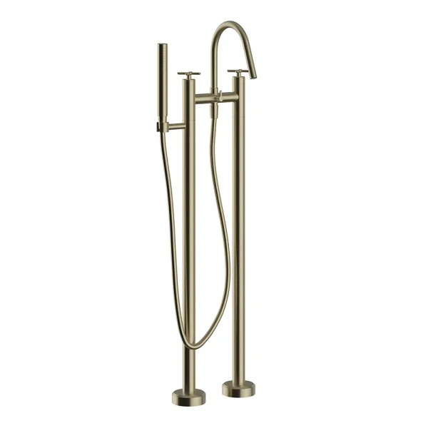 Heritage Salcombe Floor Standing Bath Shower Mixer   Brushed Brass