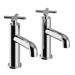 Heritage Salcombe Basin Pillar Taps   Chrome