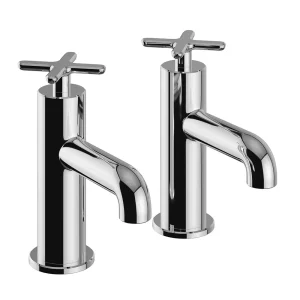 Heritage Salcombe Bath Pillar Taps   Chrome