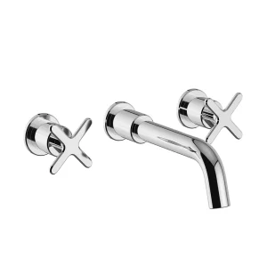 Heritage Salcombe 3 Taphole Wall Mounted Basin Mixer   Chrome