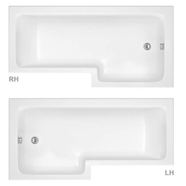 Toreno 1700 Square Shower Bath with Fixed Screen + Panel - Image 2