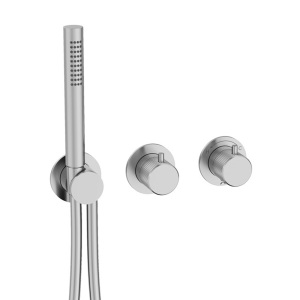Crosswater Module 3ONE6 Stainless Steel 2 Outlet 2 Handle Shower Valve with Hand Shower + Concealed Valve