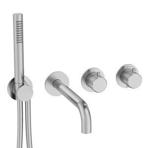 Crosswater Module 3ONE6 Stainless Steel 2 Outlet 2 Handle Shower Valve with Bath Spout & Handset