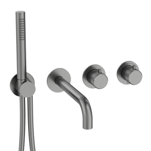 Crosswater Module 3ONE6 Stainless Slate 2 Outlet 2 Handle Shower Valve with Bath Spout & Handset