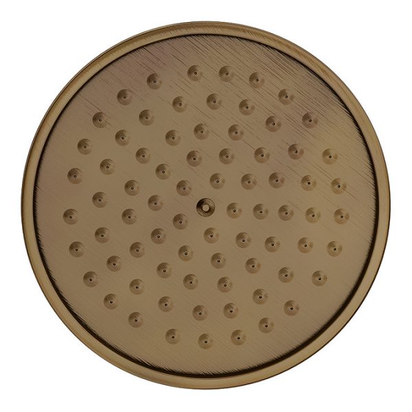 Trafalgar Antique Brass Dual Exposed Shower Valve with Rigid Riser Kit, 200mm Round Apron Head, Handshower & Diverter - Image 5