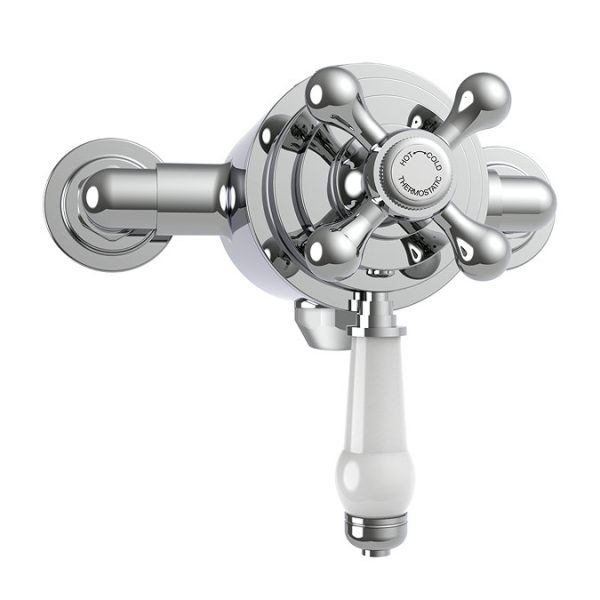 Trafalgar Traditional Dual Exposed Thermostatic Shower Valve with Slider Rail Kit - Image 3