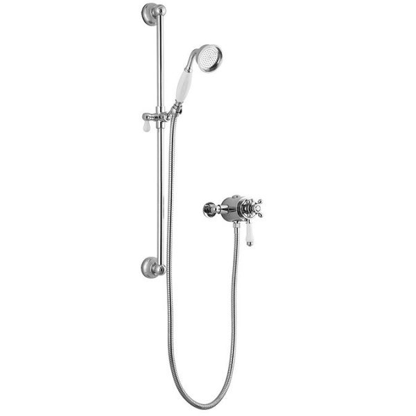 Trafalgar Traditional Dual Exposed Thermostatic Shower Valve with Slider Rail Kit - Image 4