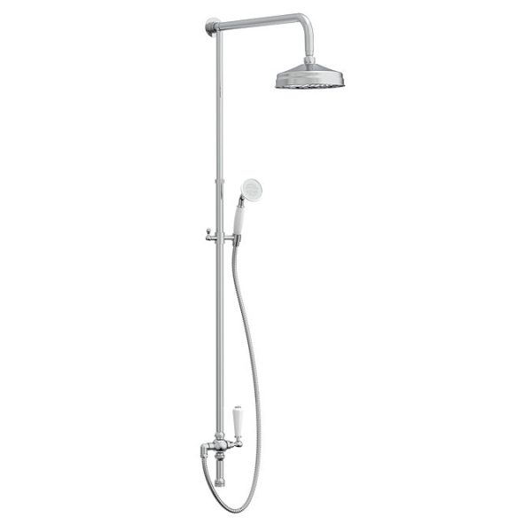 Trafalgar Victorian Exposed Valve with Rigid Riser Kit, Diverter, 8" Rose & Handset - Image 4