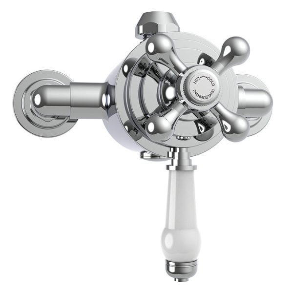 Trafalgar Victorian Exposed Valve with Rigid Riser Kit, Diverter, 8" Rose & Handset - Image 5