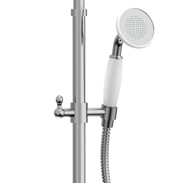 Trafalgar Victorian Exposed Valve with Rigid Riser Kit, Diverter, 8" Rose & Handset - Image 3
