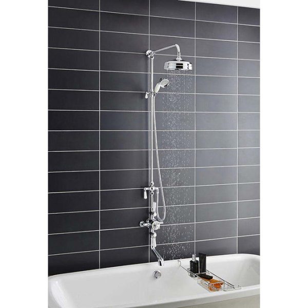 Hudson Reed Topaz Triple Thermostatic Shower Valve with Rigid Riser Kit & Bath Spout - Image 3
