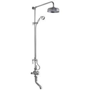 Hudson Reed Topaz Triple Thermostatic Shower Valve with Rigid Riser Kit & Bath Spout