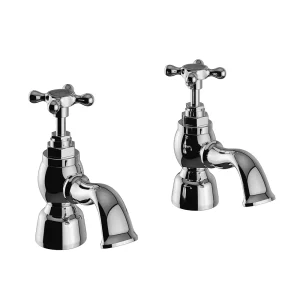 Heritage Trinity Bath Pillar Taps   Chrome