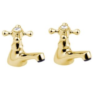 Deva Tudor Basin Taps   Gold